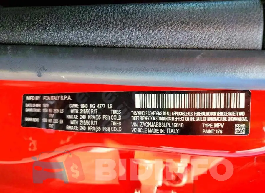 ZACNJABB3LPL16818 Photo# 13