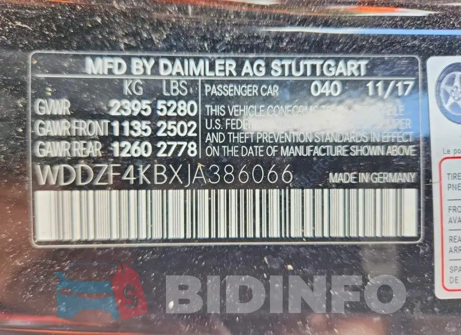 WDDZF4KBXJA386066 Photo# 12