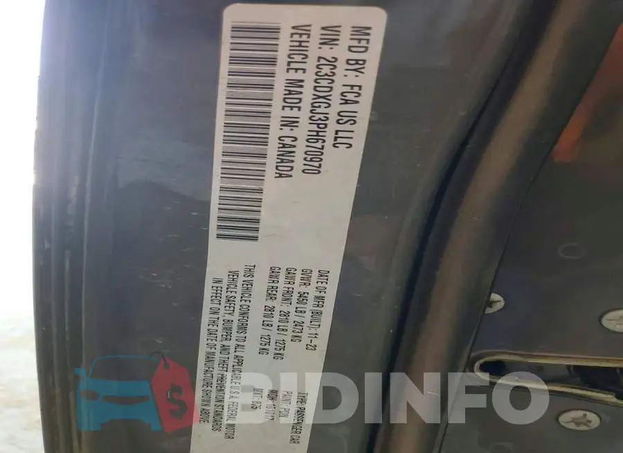 2C3CDXGJ3PH670970 Photo# 12