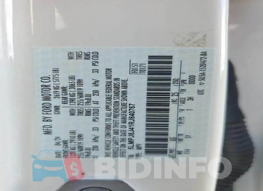 5LMPJ8J41RJ840767 Photo# 13