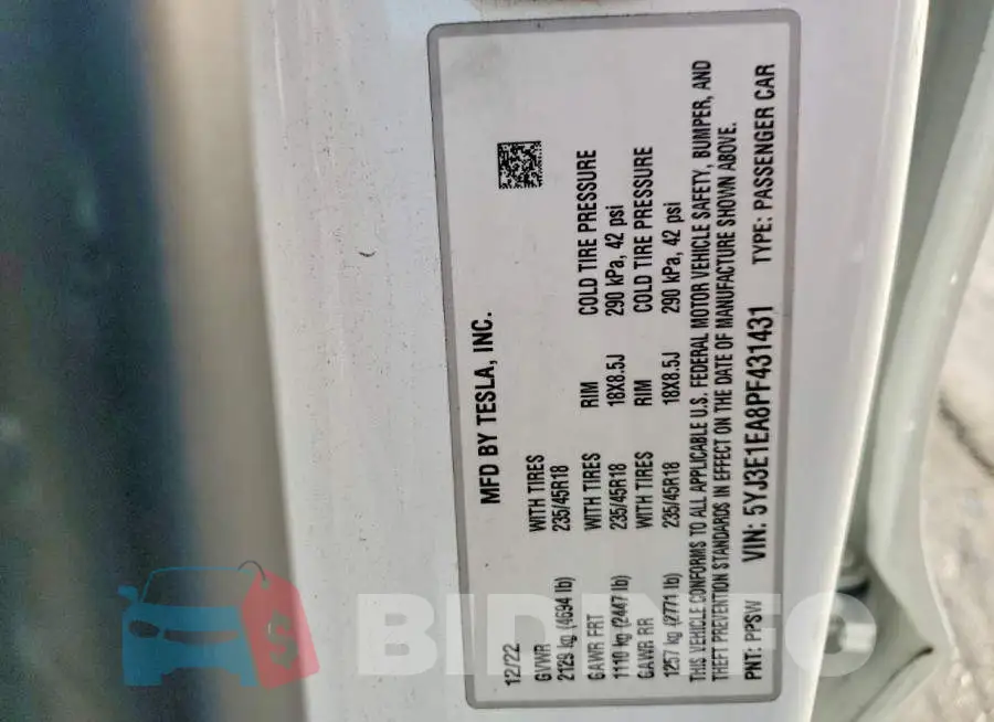 5YJ3E1EA8PF431431 Photo# 12