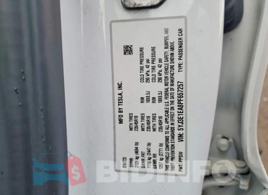 5YJ3E1EA8PF657257 Photo# 12