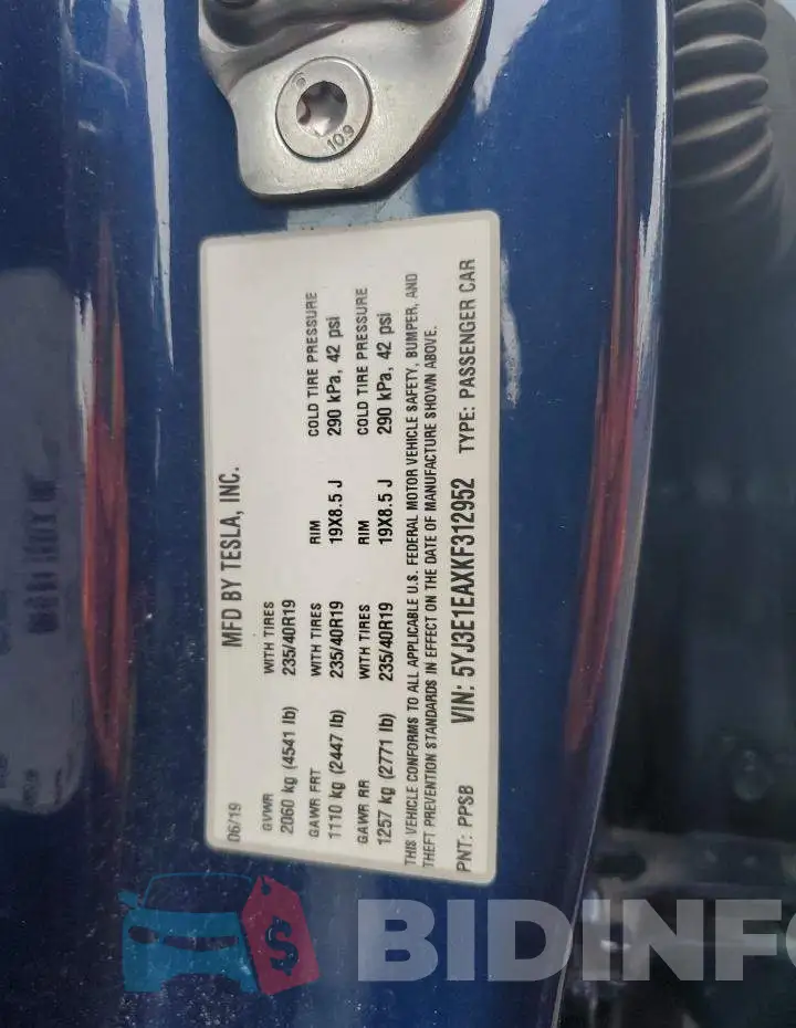5YJ3E1EAXKF312952 Photo# 12