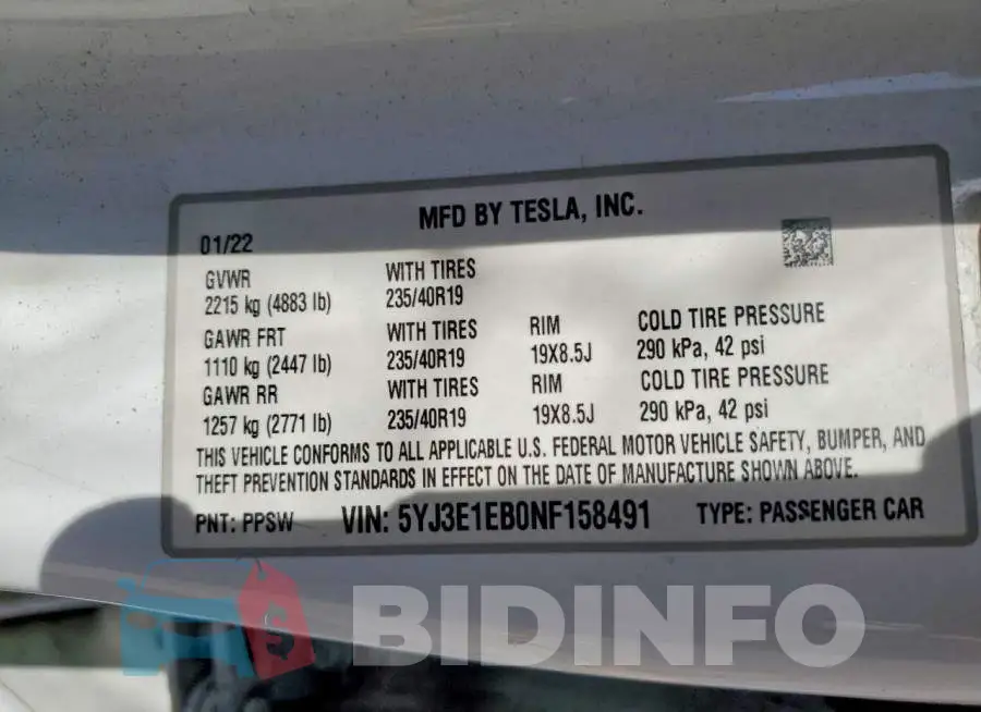 5YJ3E1EB0NF158491 Photo# 13