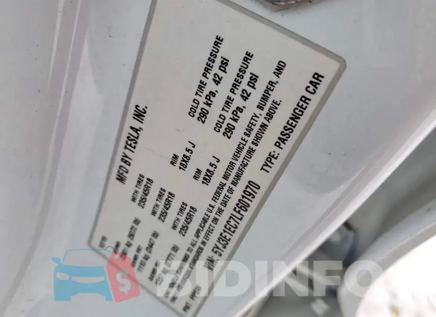 5YJ3E1EC7LF601970 Photo# 12