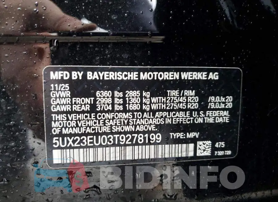 5UX23EU03T9278199 Photo# 13