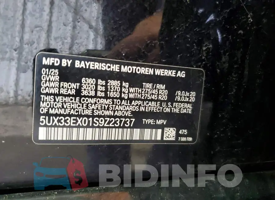 5UX33EX01S9Z23737 Photo# 13
