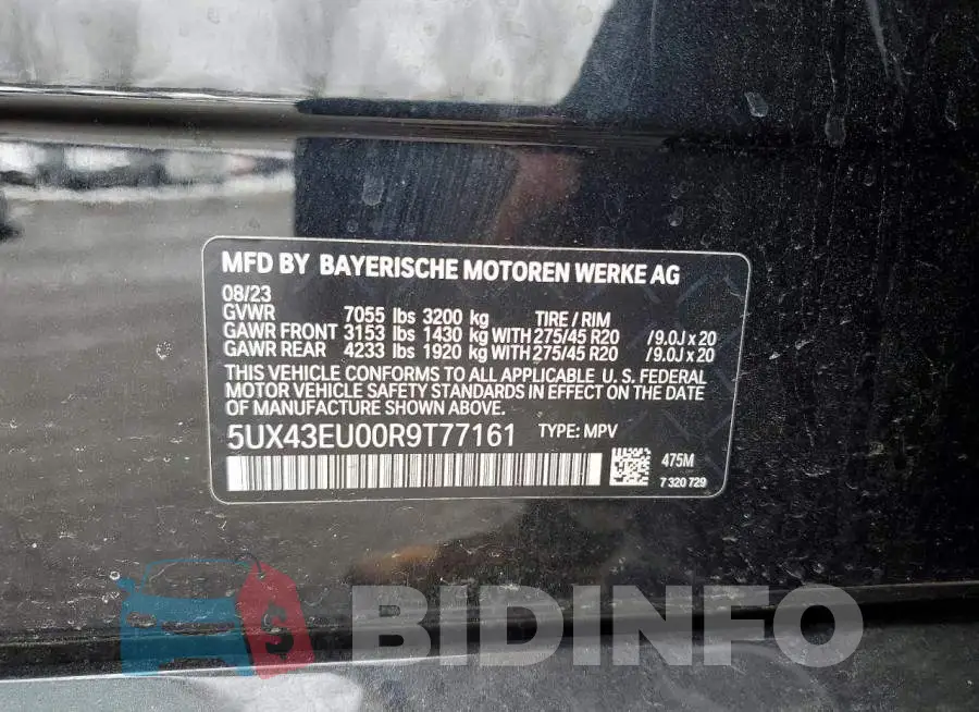 5UX43EU00R9T77161 Photo# 13