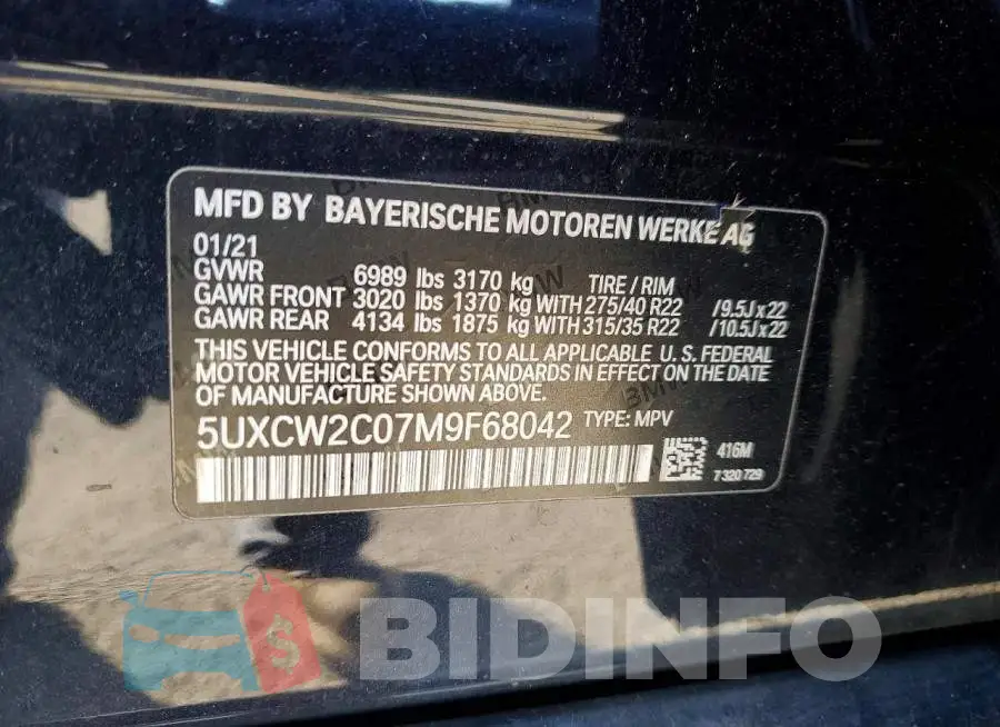 5UXCW2C07M9F68042 Photo# 14