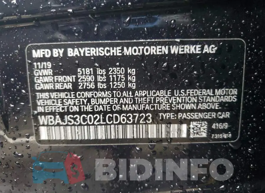 WBAJS3C02LCD63723 Photo# 12