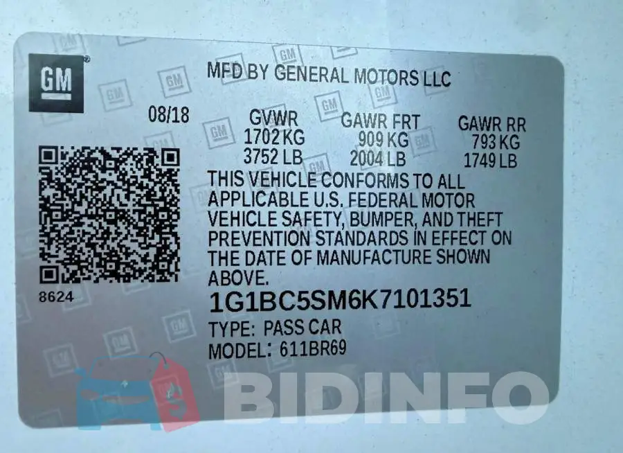 1G1BC5SM6K7101351 Photo# 10