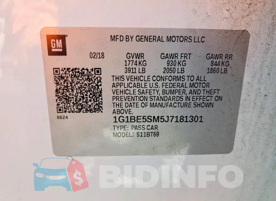 1G1BE5SM5J7181301 Photo# 13