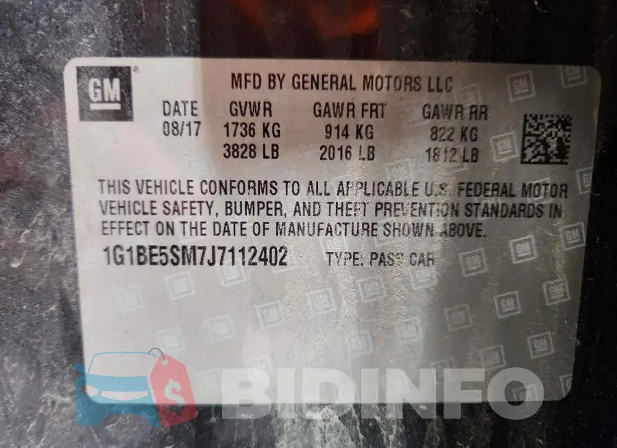 1G1BE5SM7J7112402 Photo# 12