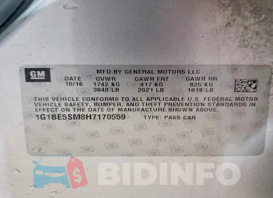 1G1BE5SM8H7170559 Photo# 13