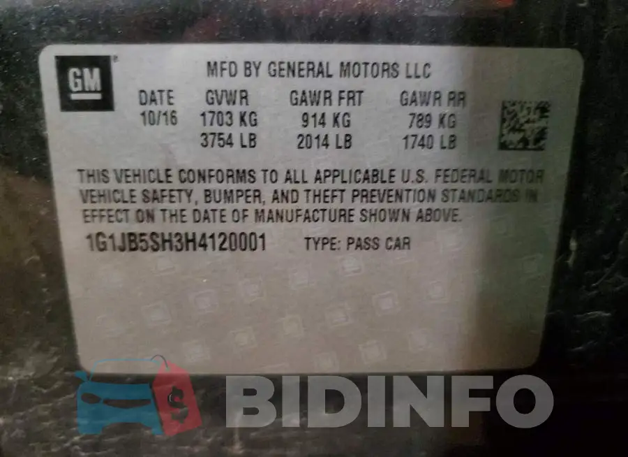 1G1JB5SH3H4120001 Photo# 13