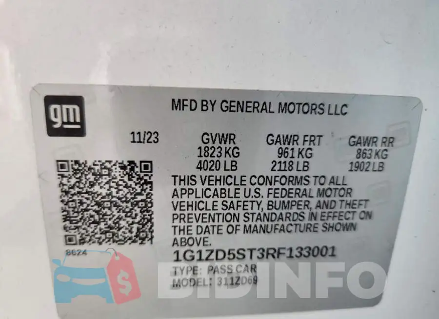 1G1ZD5ST3RF133001 Photo# 13