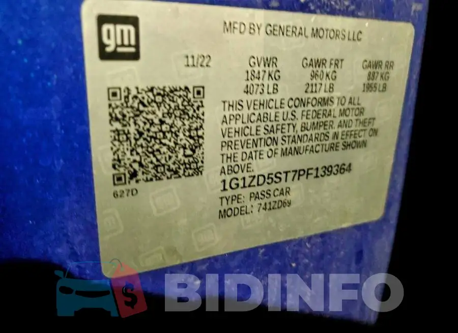 1G1ZD5ST7PF139364 Photo# 12