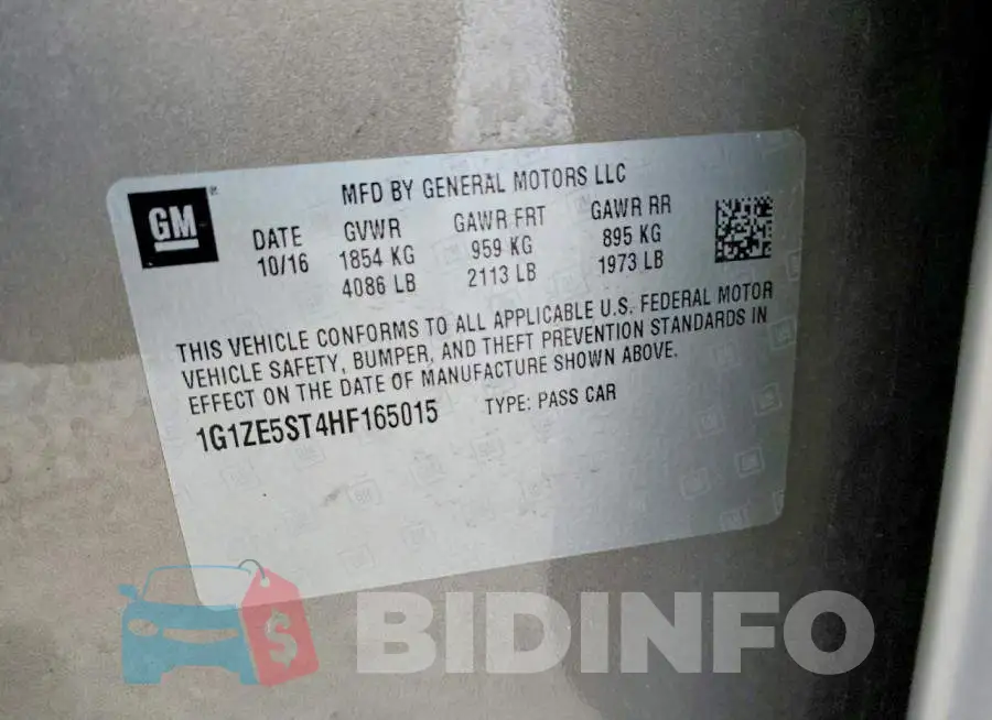 1G1ZE5ST4HF165015 Photo# 12