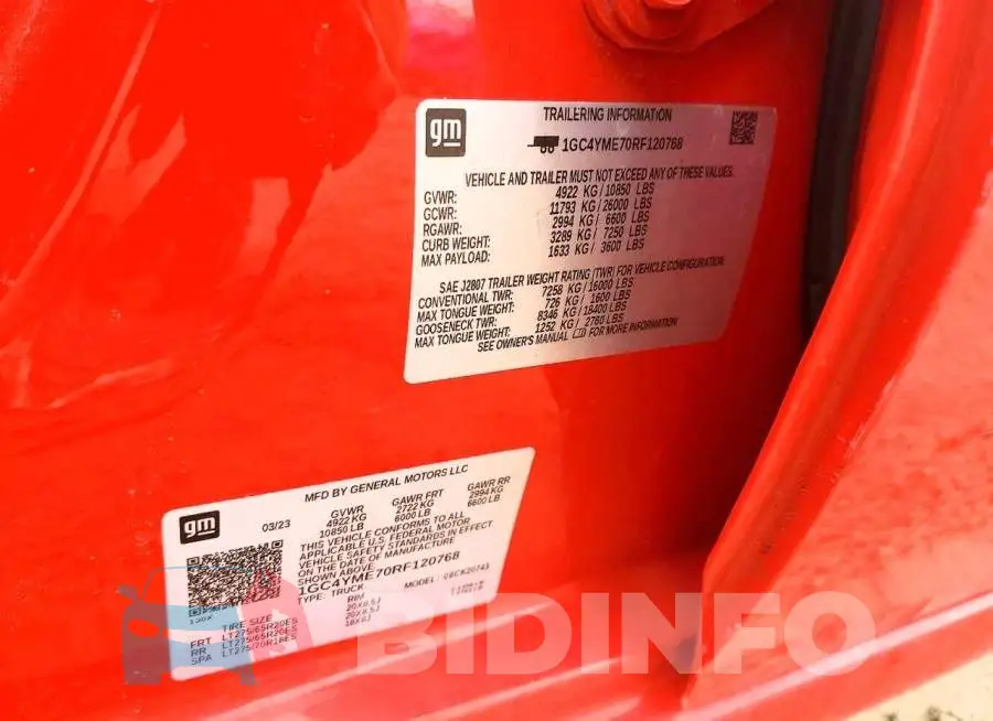 1GC4YME70RF120768 Photo# 12
