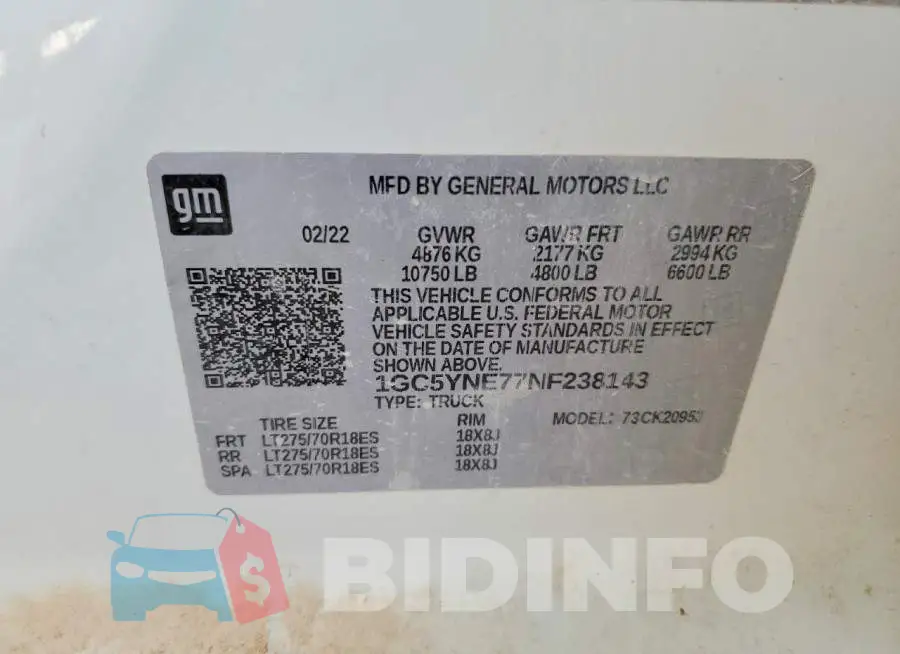 1GC5YNE77NF238143 Photo# 12