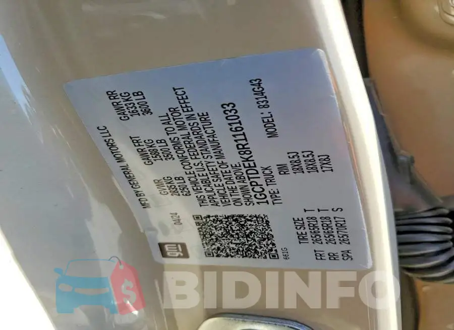 1GCPTDEK8R1161033 Photo# 12