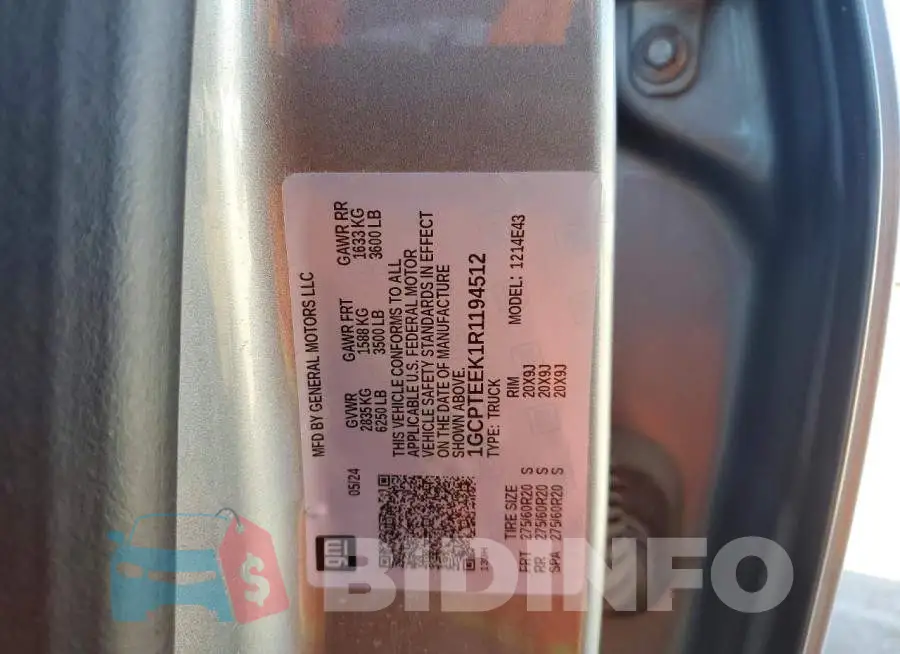1GCPTEEK1R1194512 Photo# 13