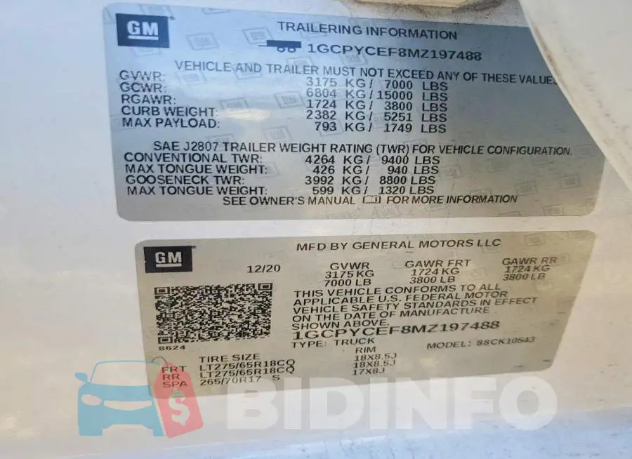 1GCPYCEF8MZ197488 Photo# 12