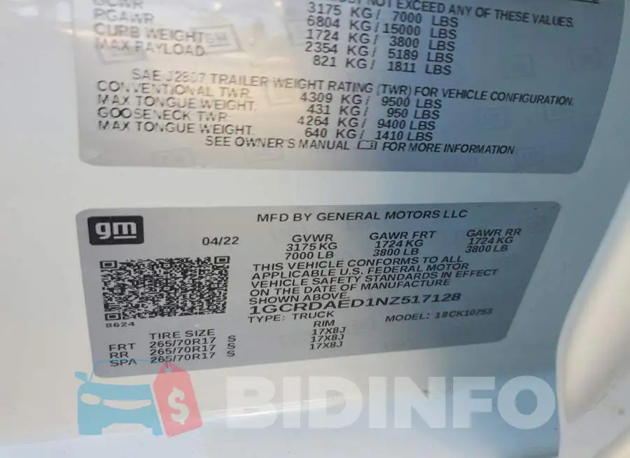 1GCRDAED1NZ517128 Photo# 12