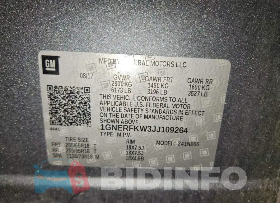 1GNERFKW3JJ109264 Photo# 13