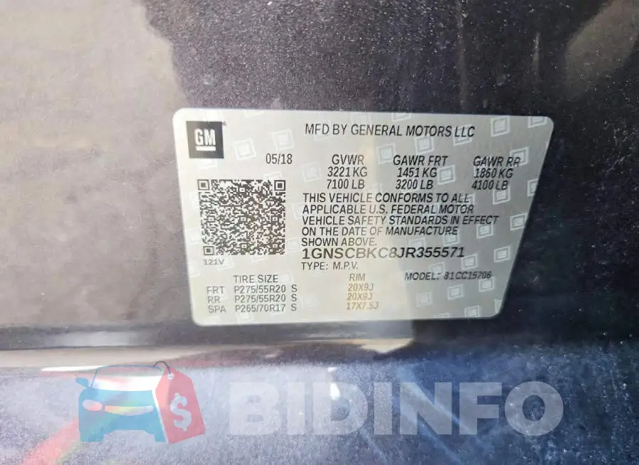 1GNSCBKC8JR355571 Photo# 13