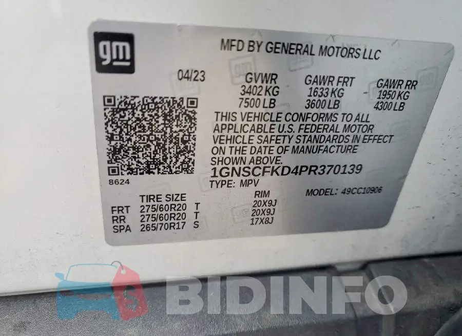 1GNSCFKD4PR370139 Photo# 13