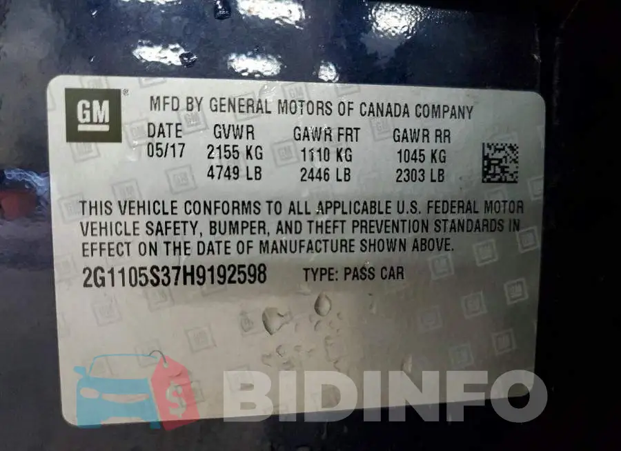 2G1105S37H9192598 Photo# 12