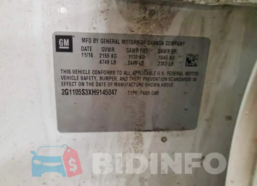 2G1105S3XH9145047 Photo# 12