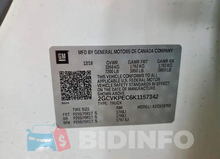 2GCVKPEC6K1157342 Photo# 13