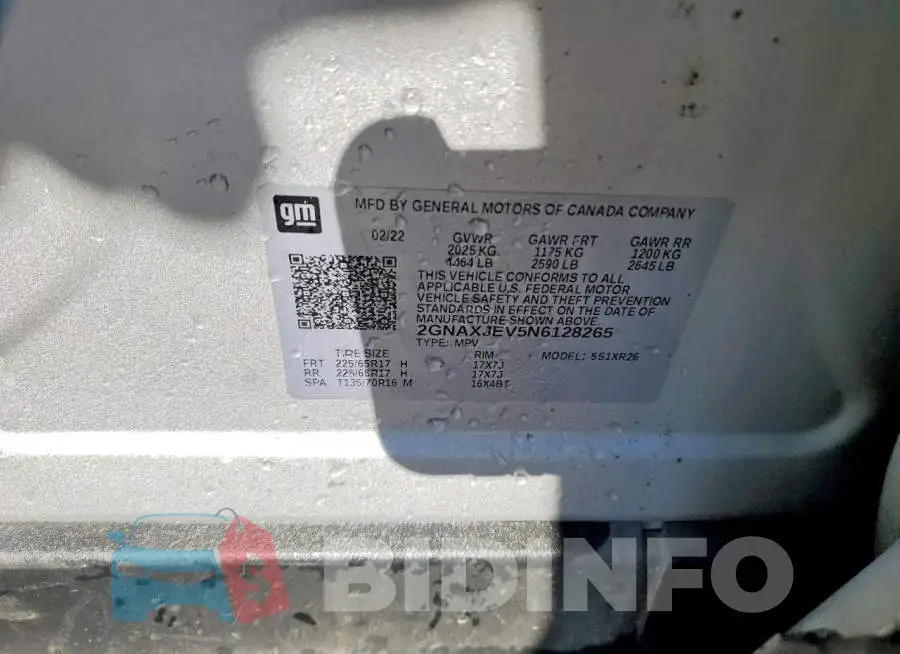 2GNAXJEV5N6128265 Photo# 13