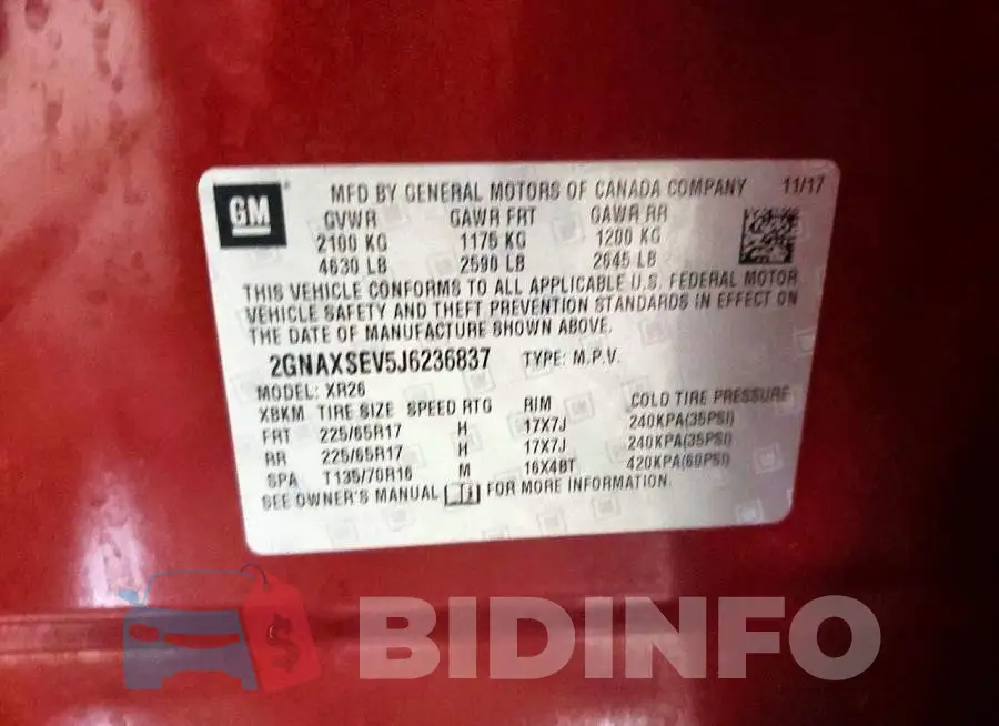 2GNAXSEV5J6236837 Photo# 13