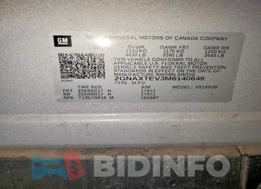 2GNAXTEV3M6140649 Photo# 13