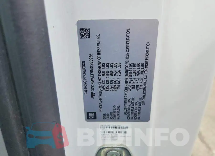 3GCNWAEF5MG353956 Photo# 12