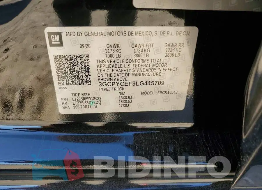 3GCPYCEF3LG445709 Photo# 13