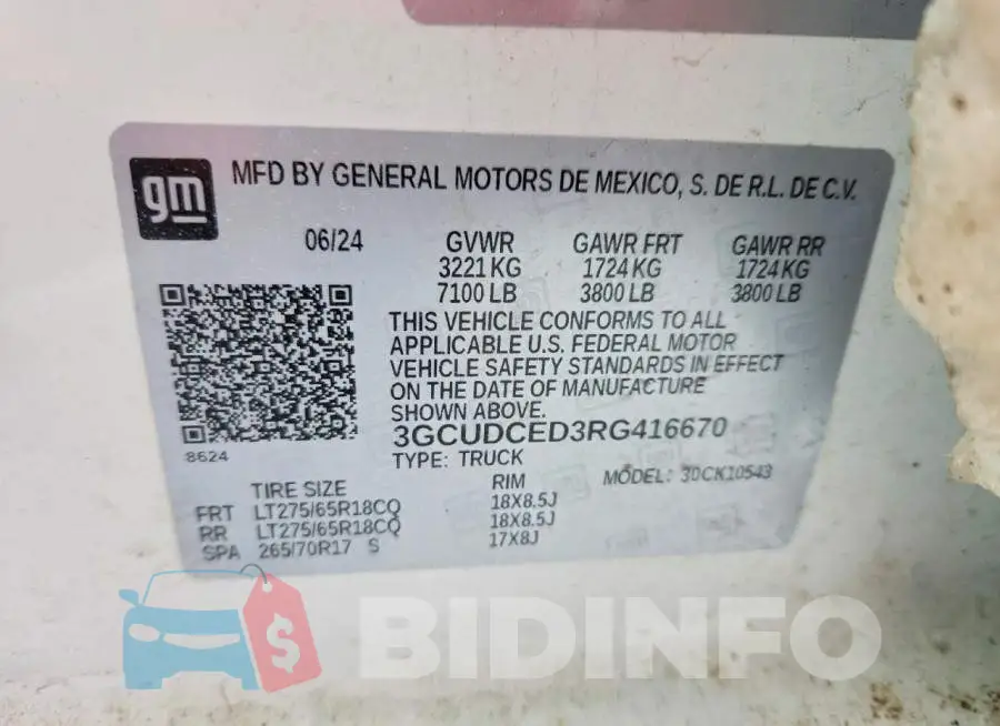 3GCUDCED3RG416670 Photo# 12