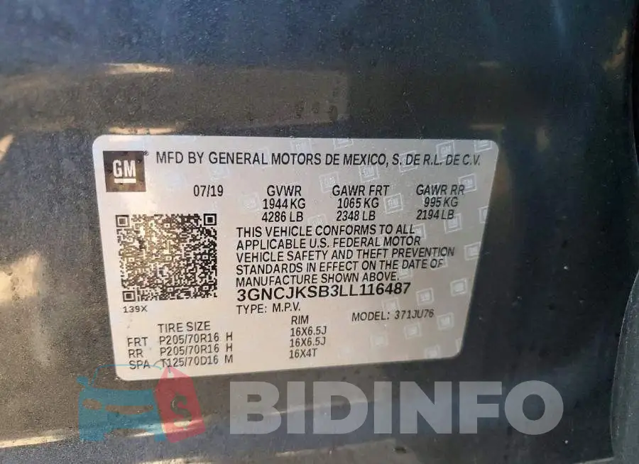 3GNCJKSB3LL116487 Photo# 13
