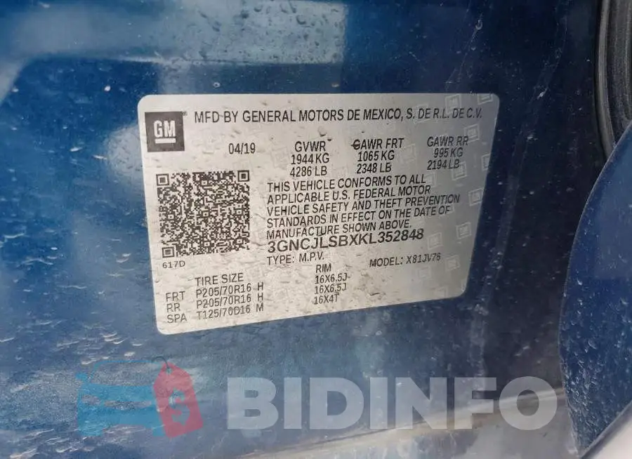3GNCJLSBXKL352848 Photo# 13