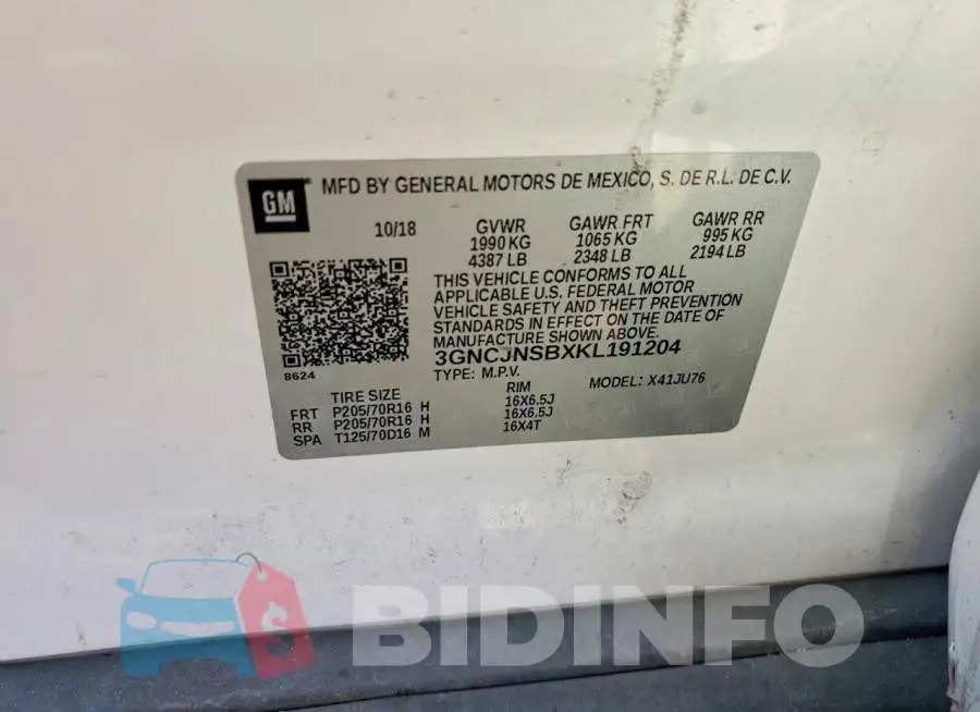 3GNCJNSBXKL191204 Photo# 12