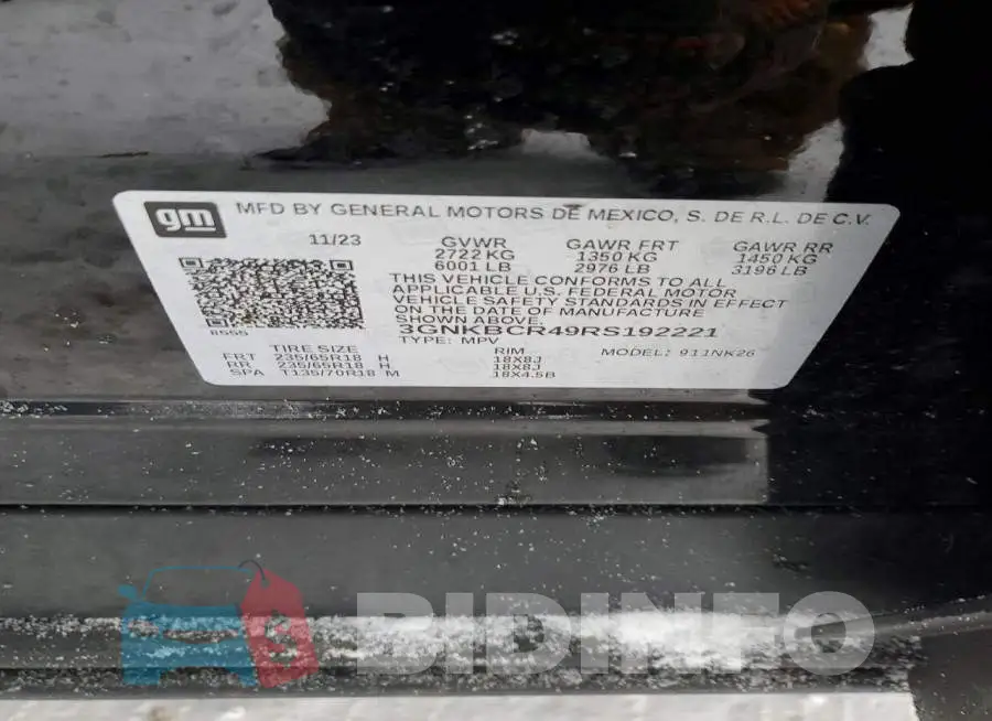 3GNKBCR49RS192221 Photo# 13