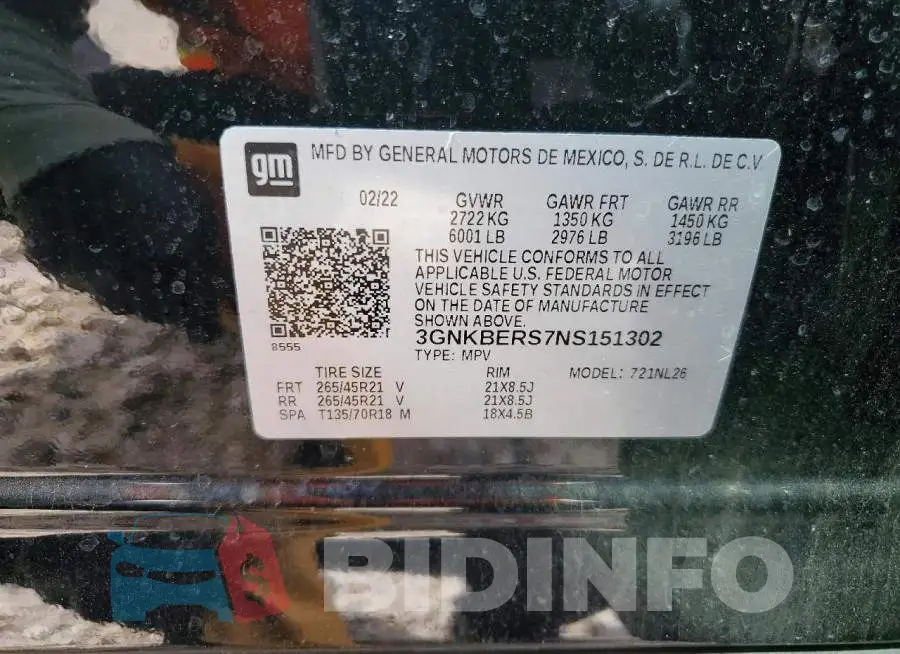 3GNKBERS7NS151302 Photo# 14