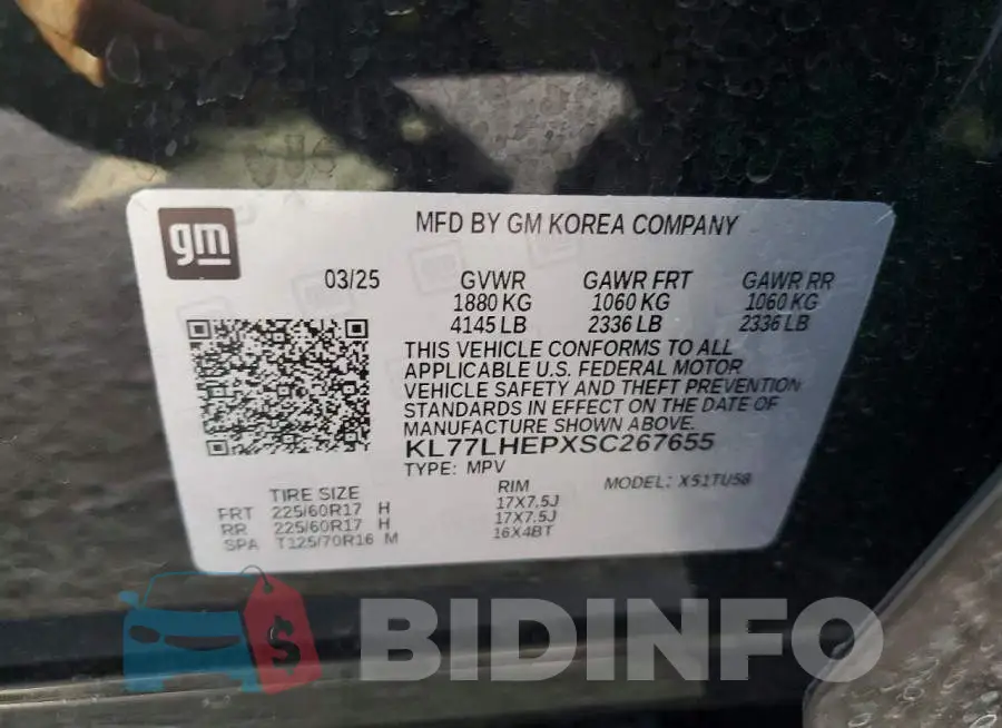 KL77LHEPXSC267655 Photo# 12