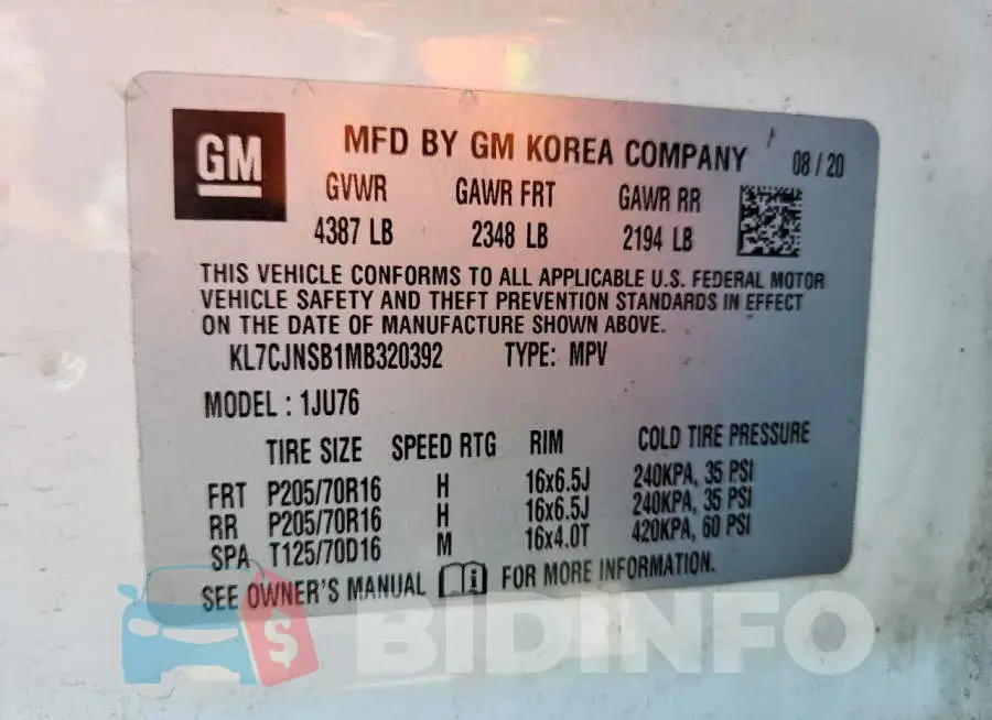 KL7CJNSB1MB320392 Photo# 12