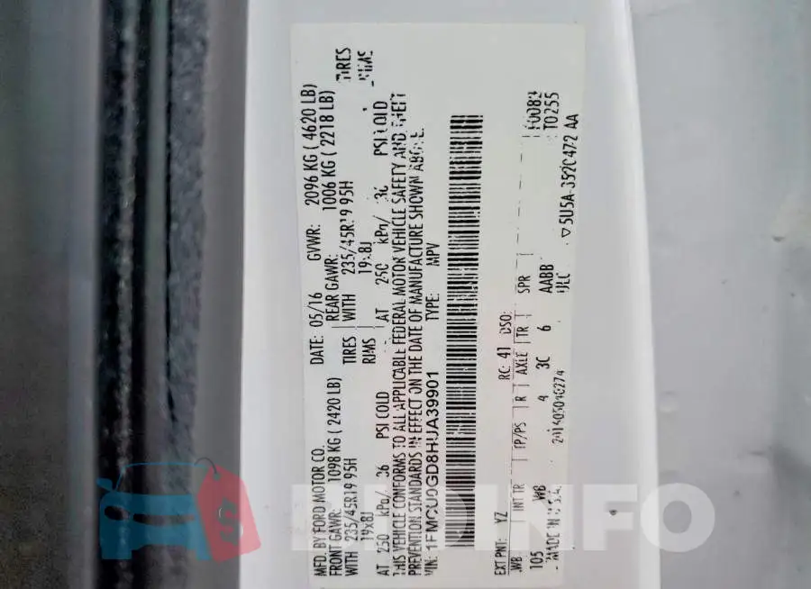 1FMCU0GD8HUA39901 Photo# 13