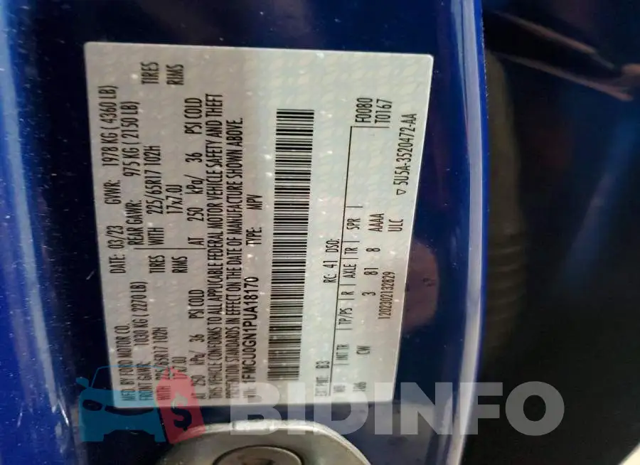 1FMCU0GN1PUA18170 Photo# 13