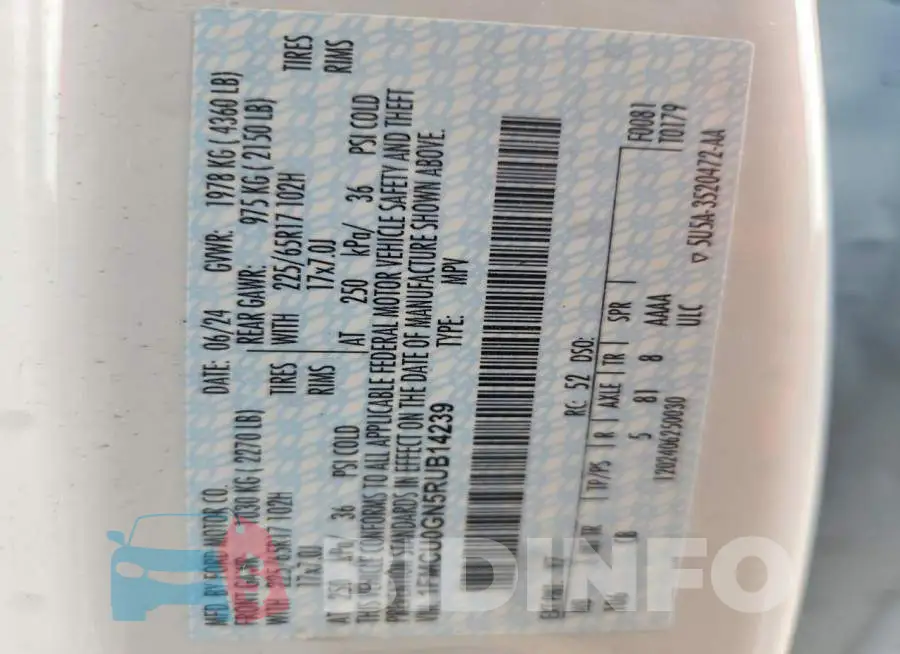 1FMCU0GN5RUB14239 Photo# 13